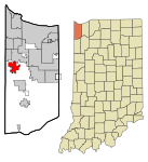 Lake County Indiana Incorporated and Unincorporated areas St. John Highlighted